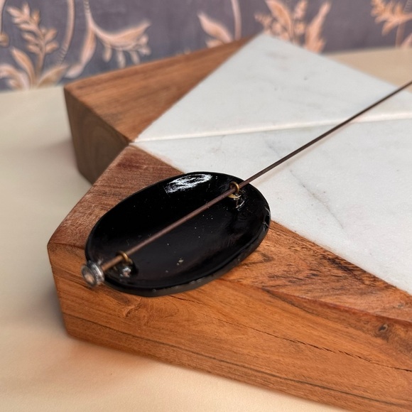 Antique Victorian Black Faceted Jet Glass Mourning Hat Pin 12" - Picture 4 of 8